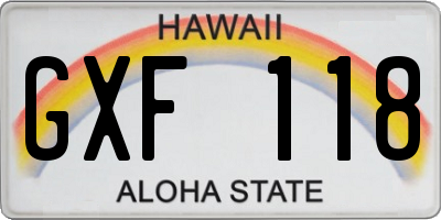 HI license plate GXF118