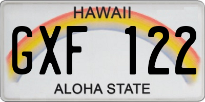 HI license plate GXF122