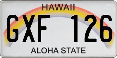 HI license plate GXF126