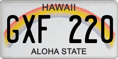 HI license plate GXF220