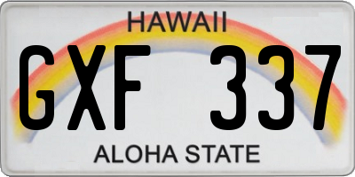 HI license plate GXF337
