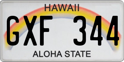 HI license plate GXF344