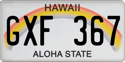HI license plate GXF367
