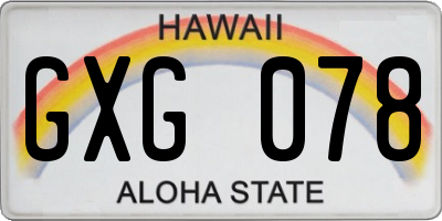 HI license plate GXG078