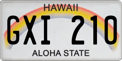 HI license plate GXI210