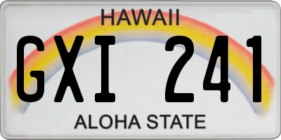 HI license plate GXI241