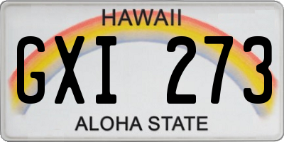 HI license plate GXI273