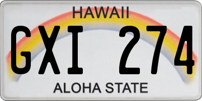 HI license plate GXI274