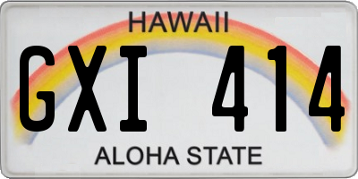 HI license plate GXI414