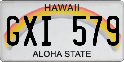 HI license plate GXI579