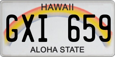 HI license plate GXI659