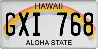 HI license plate GXI768