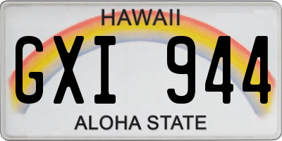 HI license plate GXI944