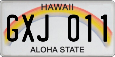 HI license plate GXJ011