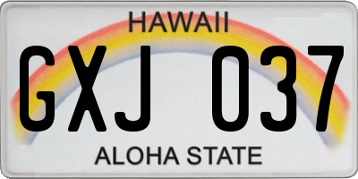 HI license plate GXJ037