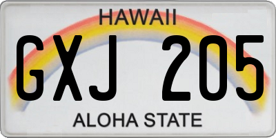HI license plate GXJ205