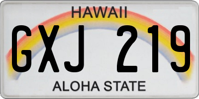 HI license plate GXJ219