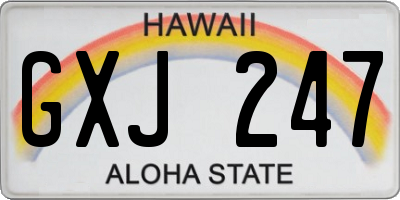 HI license plate GXJ247