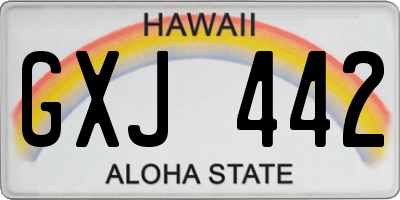 HI license plate GXJ442