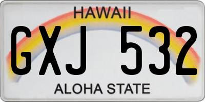 HI license plate GXJ532