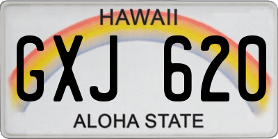 HI license plate GXJ620