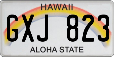 HI license plate GXJ823