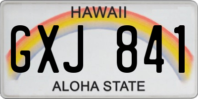 HI license plate GXJ841