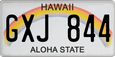 HI license plate GXJ844