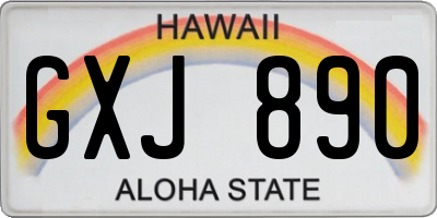 HI license plate GXJ890