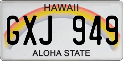 HI license plate GXJ949