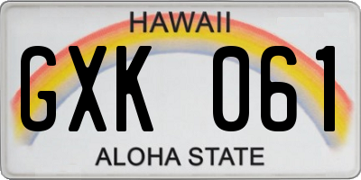 HI license plate GXK061