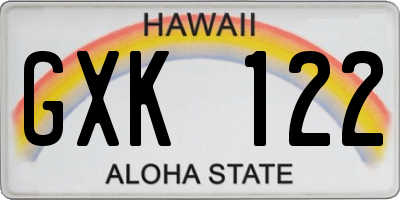 HI license plate GXK122