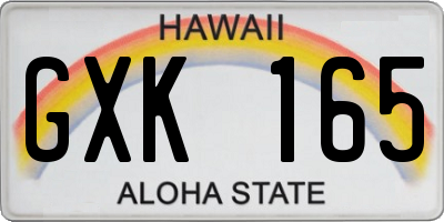 HI license plate GXK165