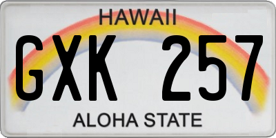 HI license plate GXK257