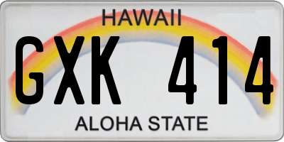 HI license plate GXK414