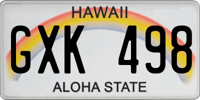 HI license plate GXK498