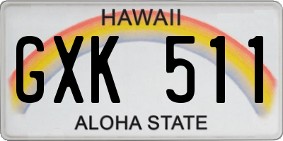 HI license plate GXK511