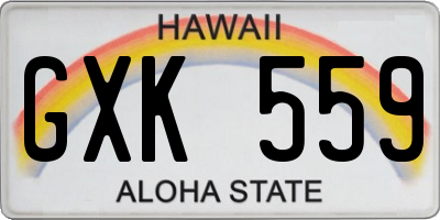 HI license plate GXK559