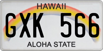 HI license plate GXK566