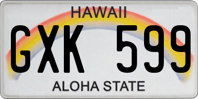 HI license plate GXK599