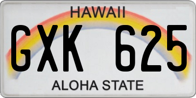 HI license plate GXK625