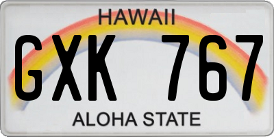 HI license plate GXK767