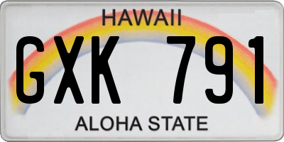 HI license plate GXK791