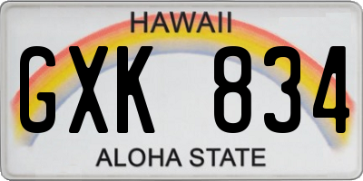 HI license plate GXK834