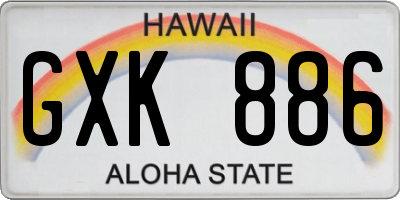 HI license plate GXK886