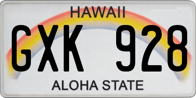 HI license plate GXK928
