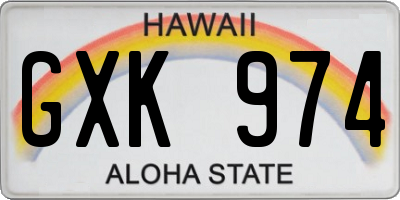 HI license plate GXK974