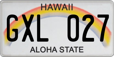 HI license plate GXL027