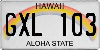 HI license plate GXL103