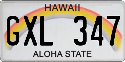 HI license plate GXL347